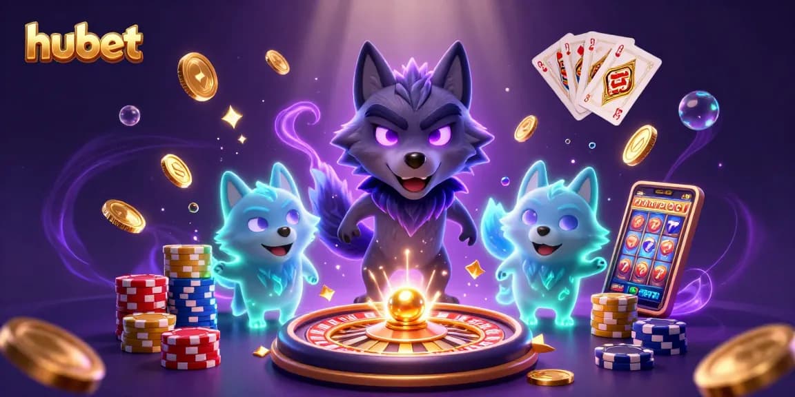 Experience thrilling wins at hubet with spectral wolves and dazzling gambling elements in 3D.