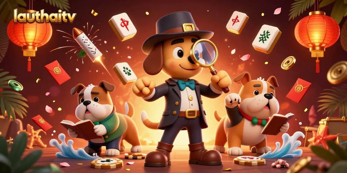 Engage with lauthaitv's vibrant casino experience featuring a detective and treasures.