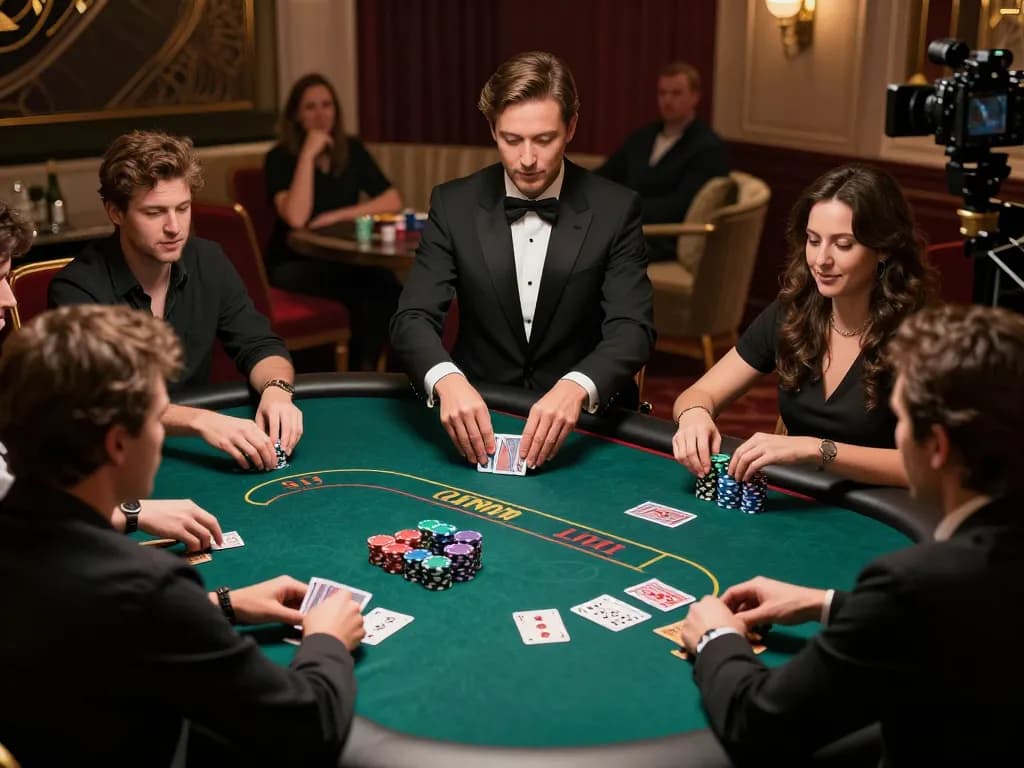 king88 players competing at a poker table in an elegant casino setting