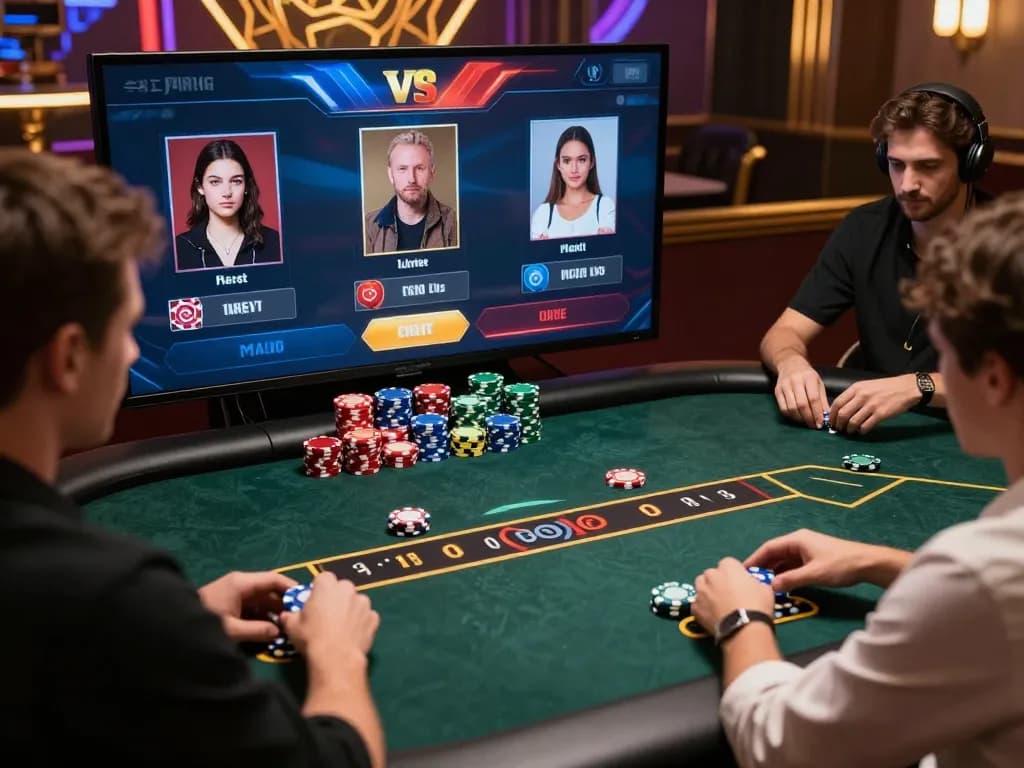 Engaging online poker game interface showcasing F8BET excitement with virtual chips and players.