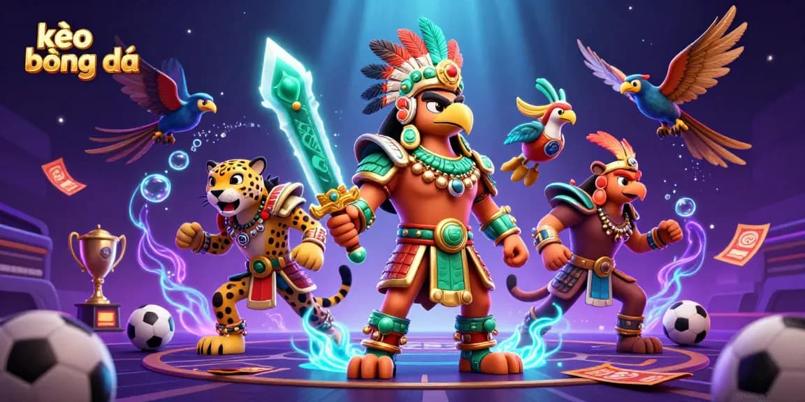 Engage strategically in kèo bóng đá with dynamic betting elements in a vibrant 3D scene.
