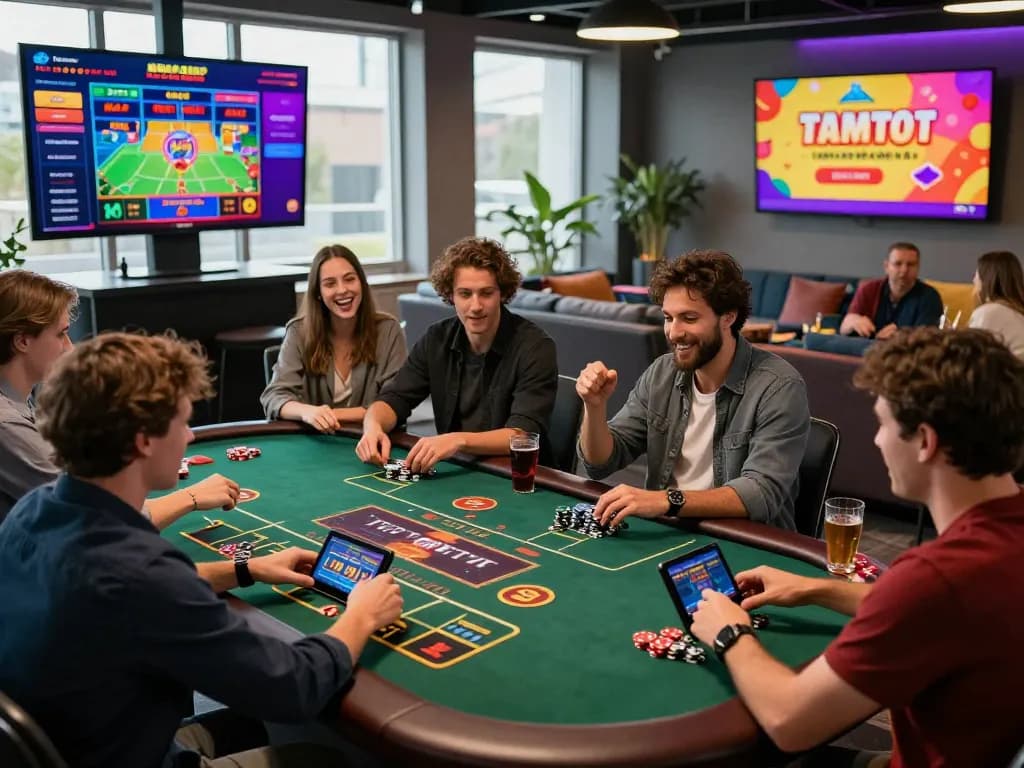 Exciting game scene on the gem88 platform showcasing live casino gameplay with players interacting and winning.