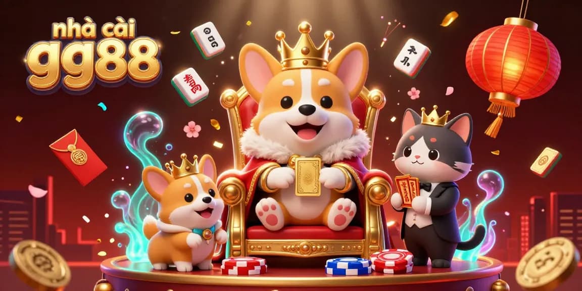 Experience thrilling gameplay at nhà cái gg88 with a festive 3D casino illustration featuring characters and dynamic elements.