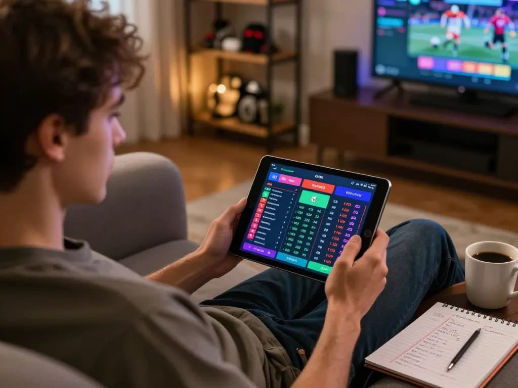 Engaged user placing bets on a trusted trang cá cược bóng đá app while enjoying home comfort.