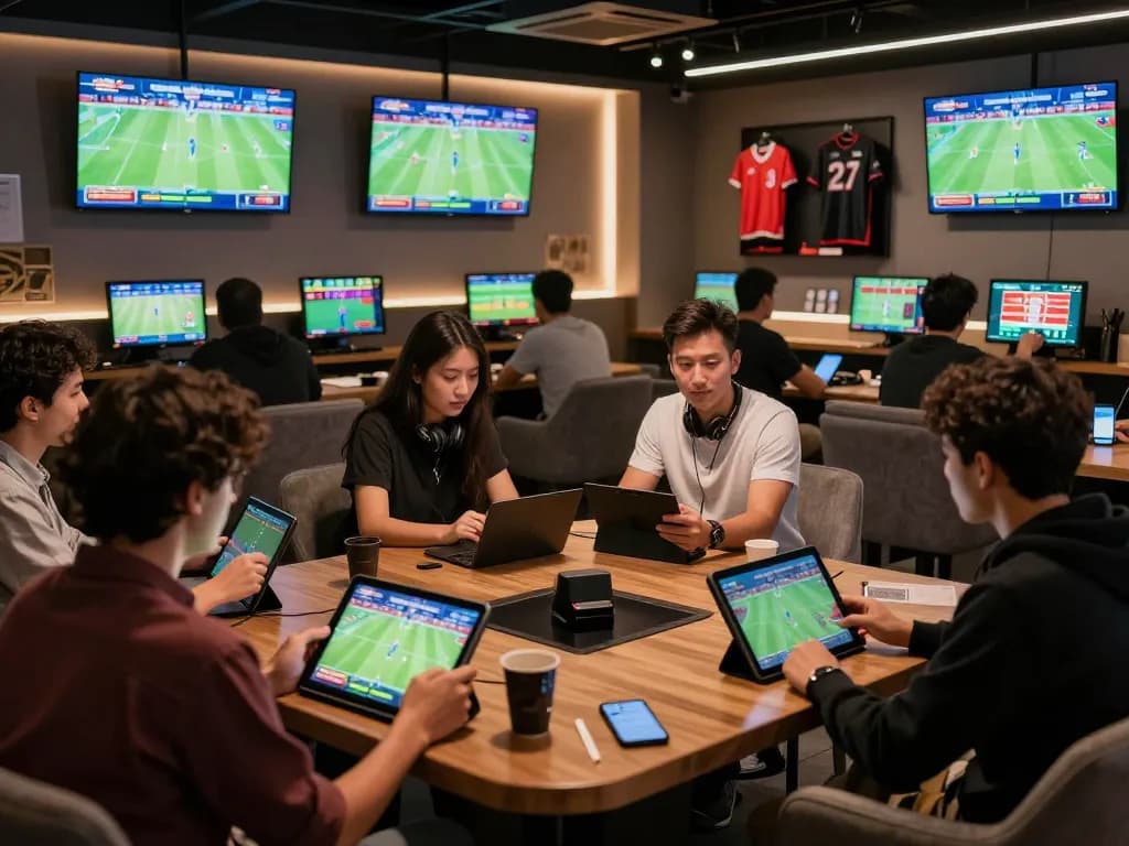 Betting strategies in action at va88 sports betting lounge with friends.
