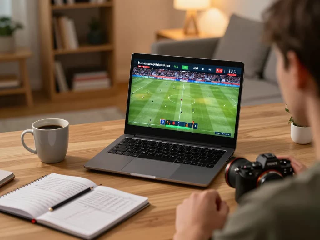 Socolive user engaging with live soccer betting on laptop, showcasing the excitement and strategy involved
