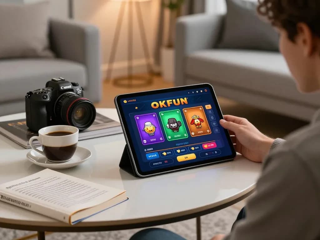 Player engaged in online betting on OKFUN app while relaxing at home, showcasing the thrilling betting action.