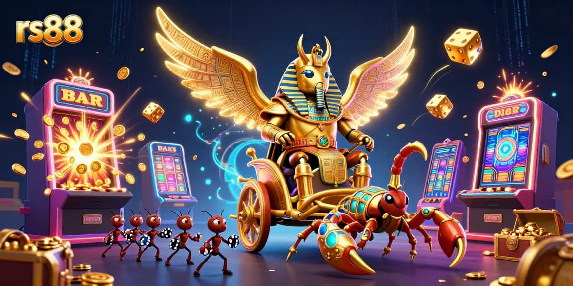 Engage with rs88's exciting gaming adventure featuring splendid scorpion chariots and slot machine thrills!