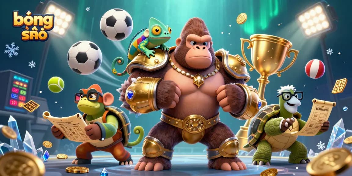 Engaging illustration capturing the excitement of bóng đá số with vibrant sports elements and colorful characters.