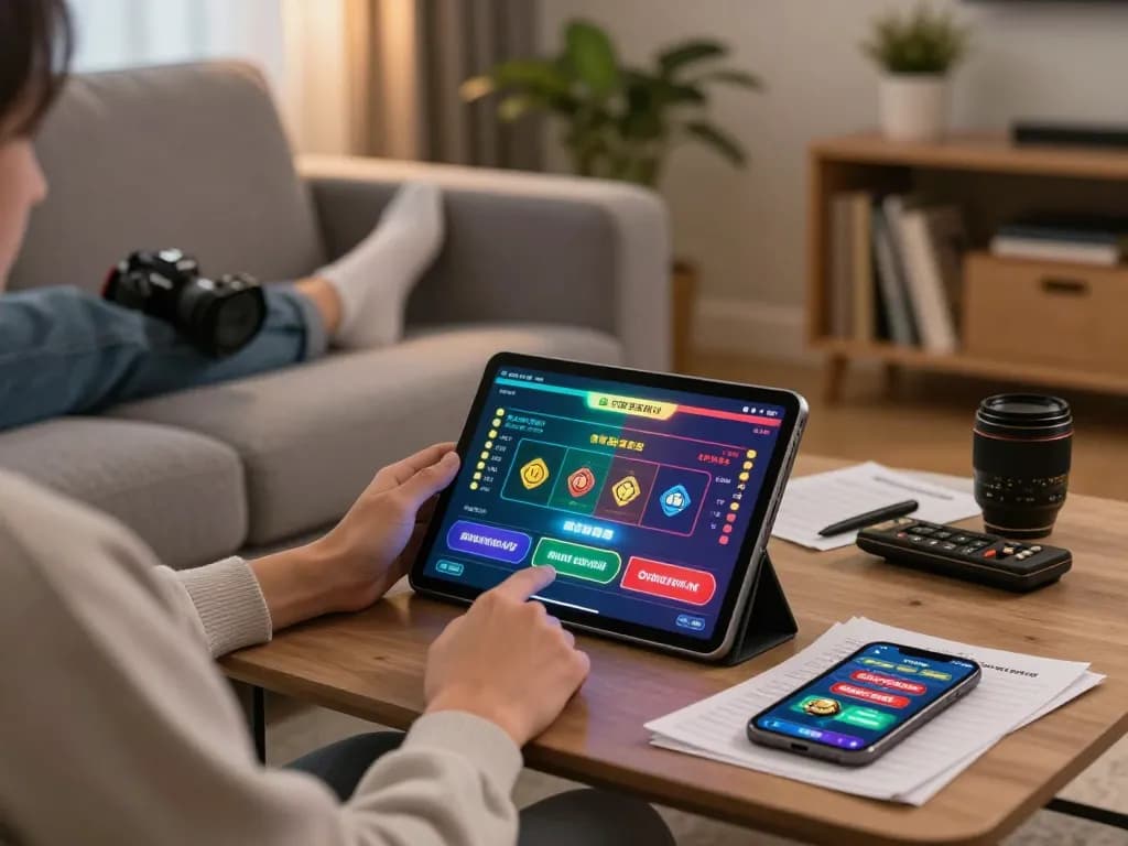 Betting strategies for đánh đề online displayed on tablet in cozy home gaming setup