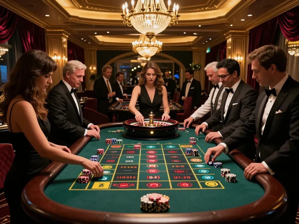 Players engaging in a thrilling roulette game at the upscale casino highlighting alc88 betting strategies.