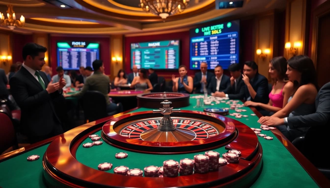Experience thrilling gameplay at https://ee88a.co.com/ with vibrant casino tables and excited gamblers.