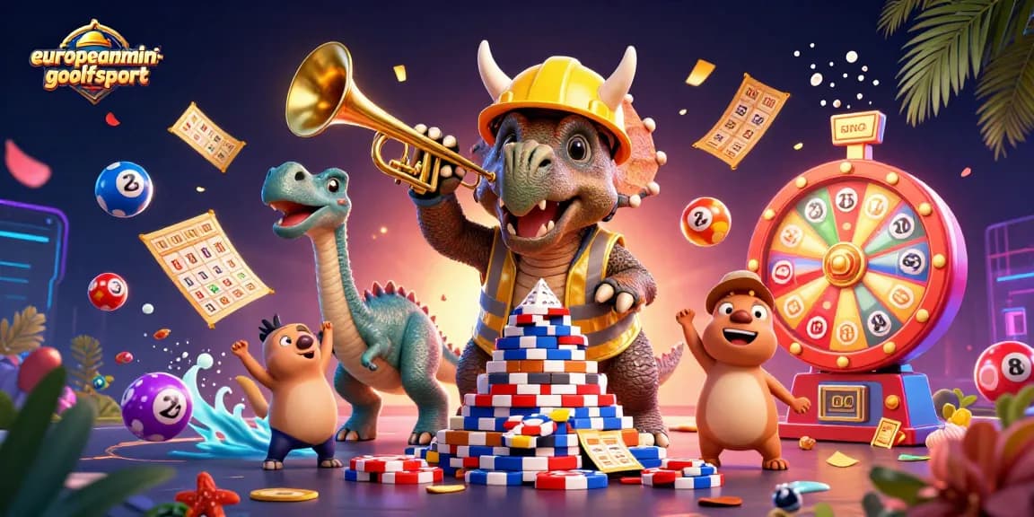 Engage with europeanminigolfsport through an exciting 3D casino illustration depicting a lively gambling scene.