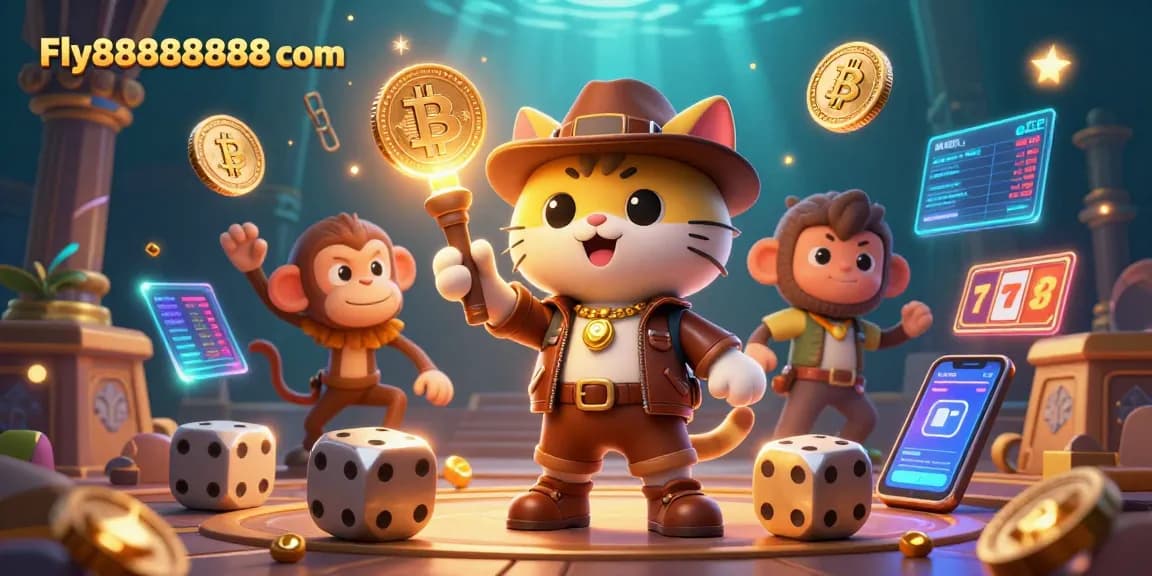 Engage in thrilling casino adventures with Fly88888888 com, featuring an archaeologist cat and treasure.