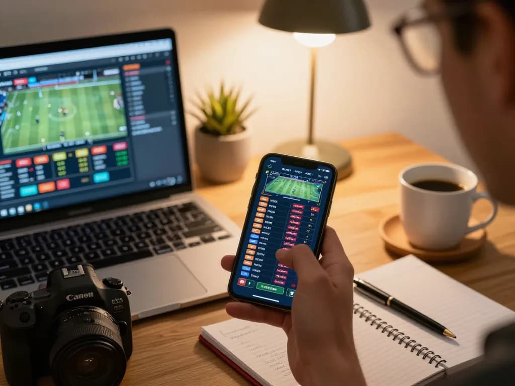 Tỷ lệ kèo trực tuyến displayed on smartphone, showcasing an exciting sports betting moment