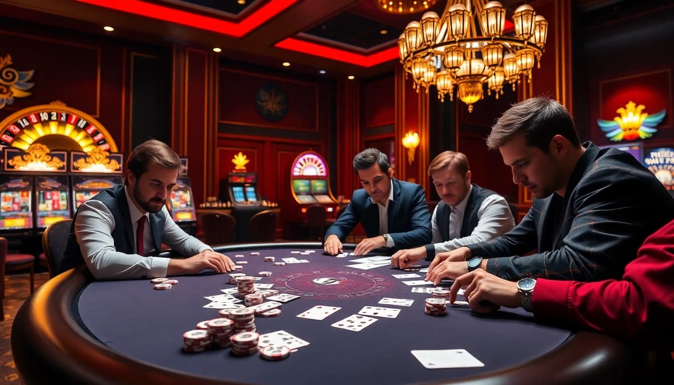 Experience the thrill of high-stakes gaming with poker, chips, and cards at https://kjc365.com/