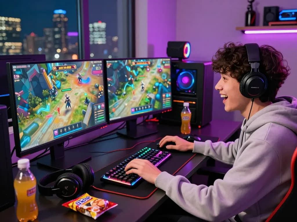 Exciting nổ hũ da88 gaming scene with vibrant graphics and immersive setup.