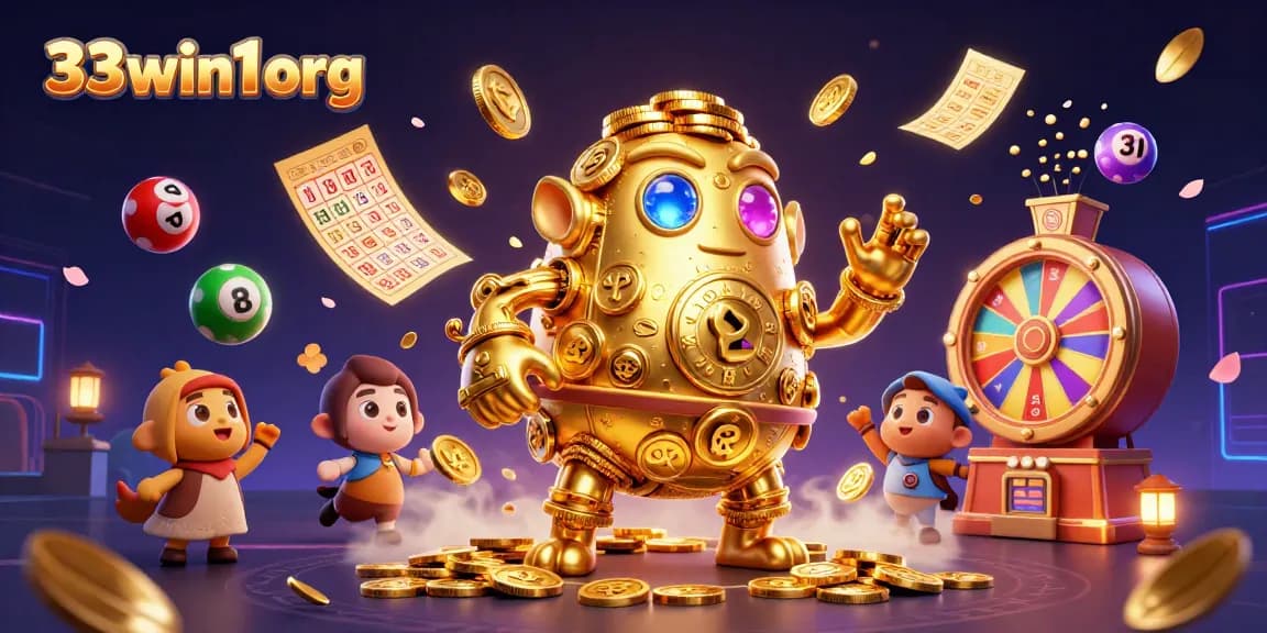 Experience engaging gaming action at 33win1 org with vibrant lottery and casino game elements.