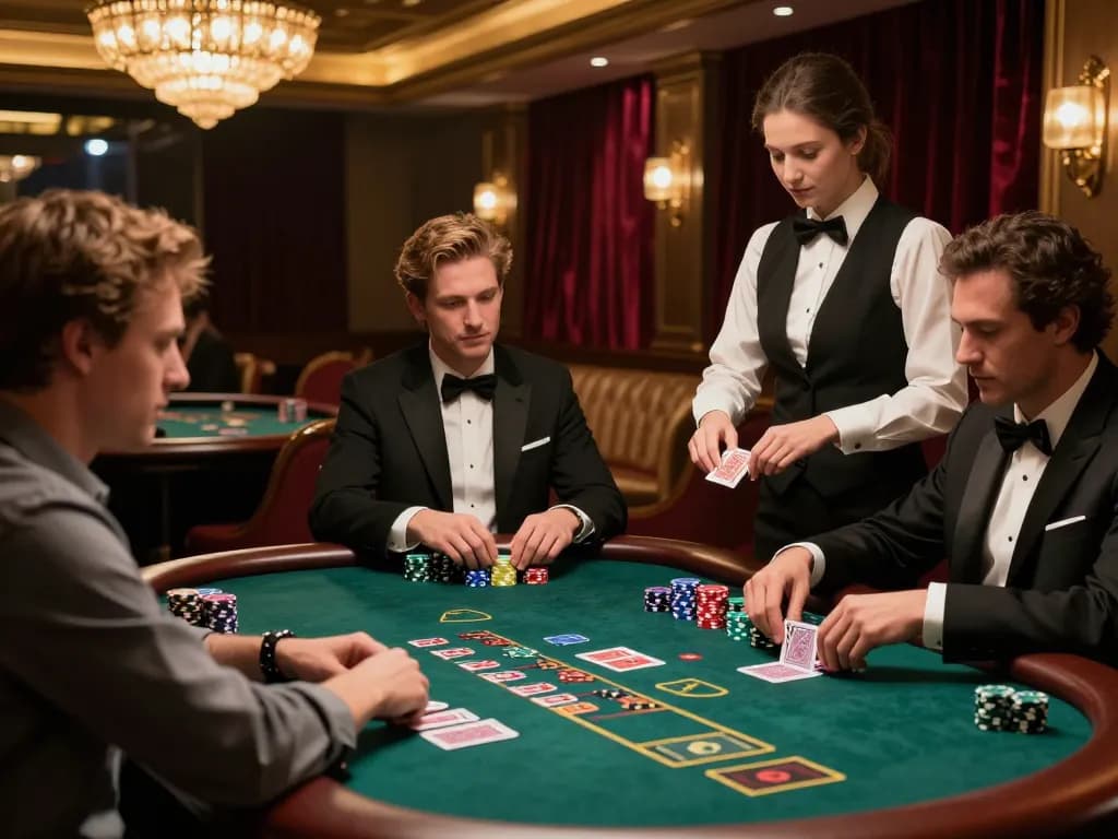 Experience dynamic blackjack action at https://kjc365.com/ with engaged players and elegant casino ambiance.