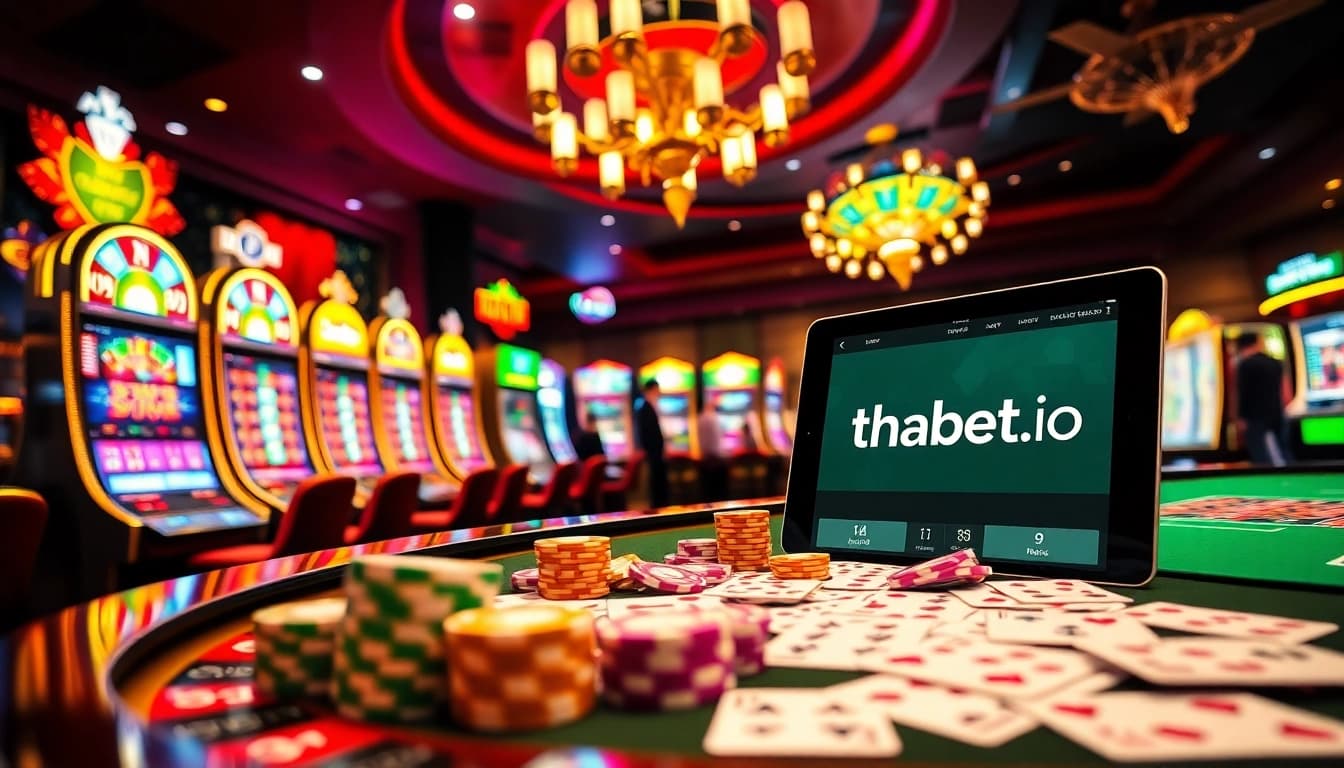 Experience the thrill of online gambling at thabett.io with vibrant casino elements and exciting betting action.