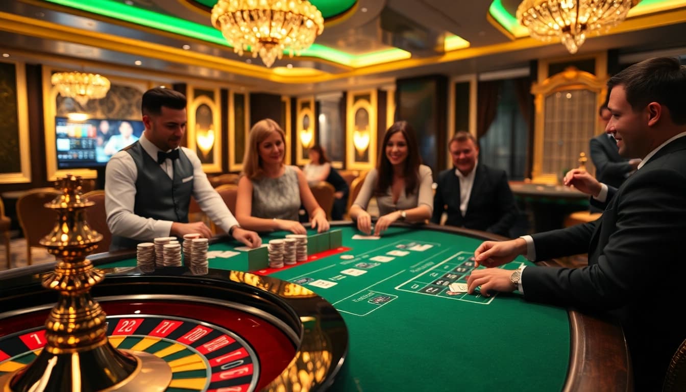 Experience the thrill of gambling with hidden wiki references in this vibrant casino scene.