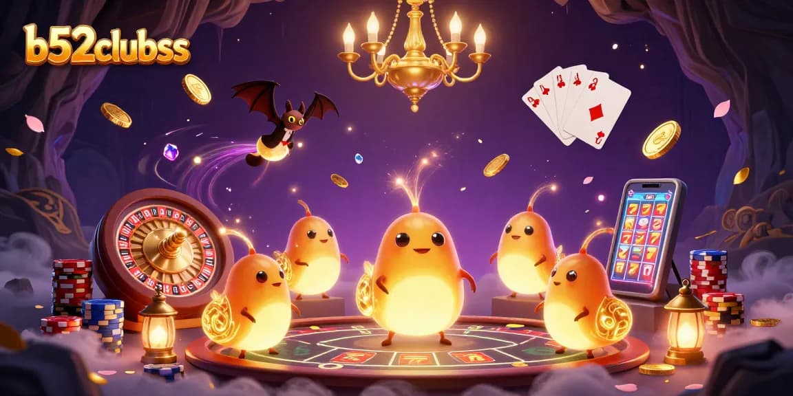 Experience the thrilling world of b52clubss as glowworms illuminate a vibrant casino scene.
