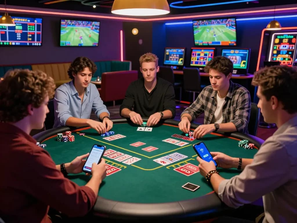 Dynamic GO8 LINK casino scene with players enjoying baccarat and interactive gaming atmosphere