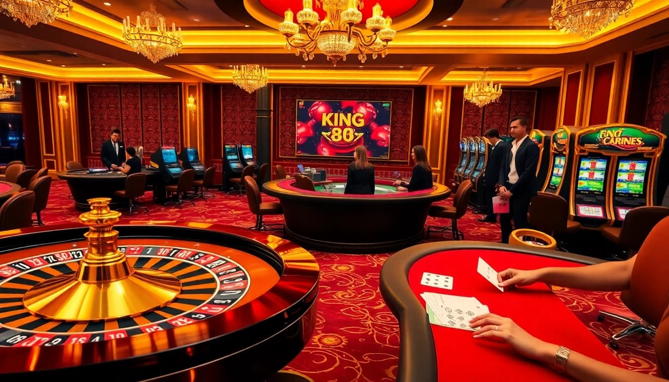 Experience the excitement of king 88 with luxurious casino elements and vibrant gambling visuals.