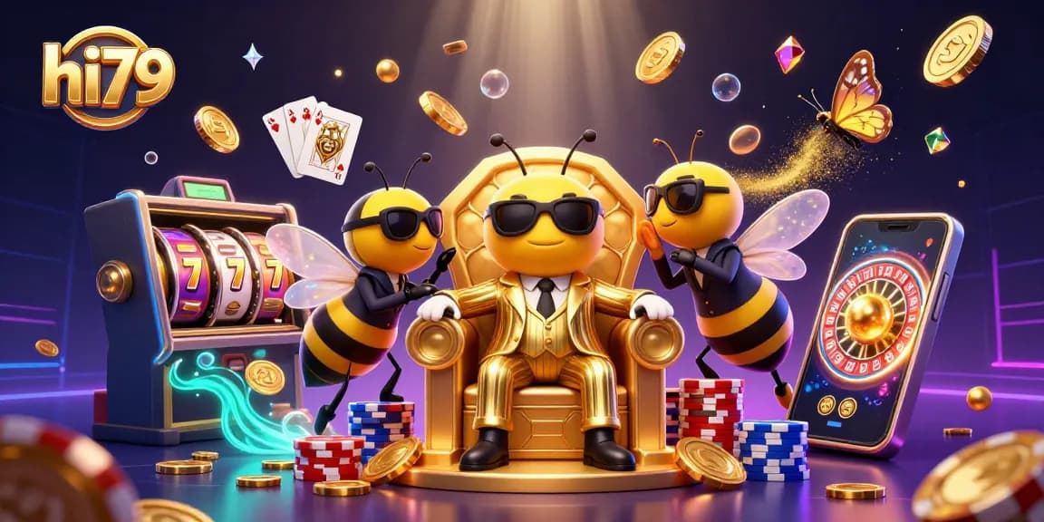 hi79 generates winning moments with animated slot machine reels surrounded by casino excitement.