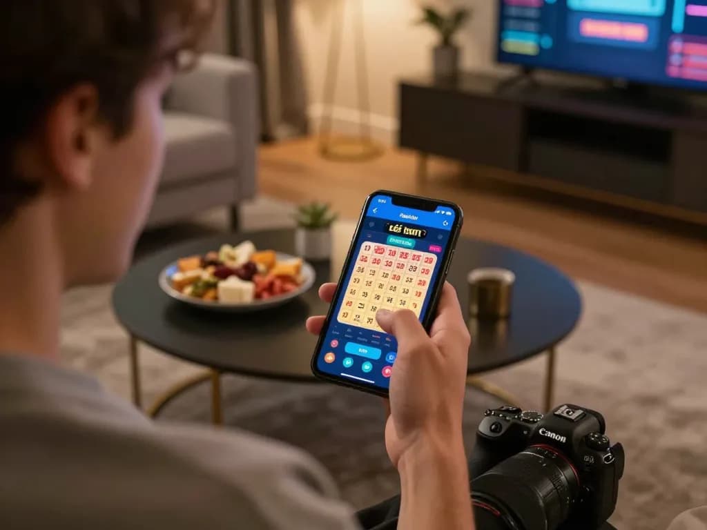 Engaging gameplay on the app tài xỉu online displayed on a smartphone in a cozy home setting