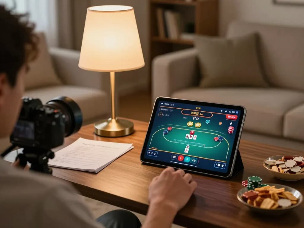Engaging in online gaming at OK365, enjoying a cozy home atmosphere for responsible gambling.