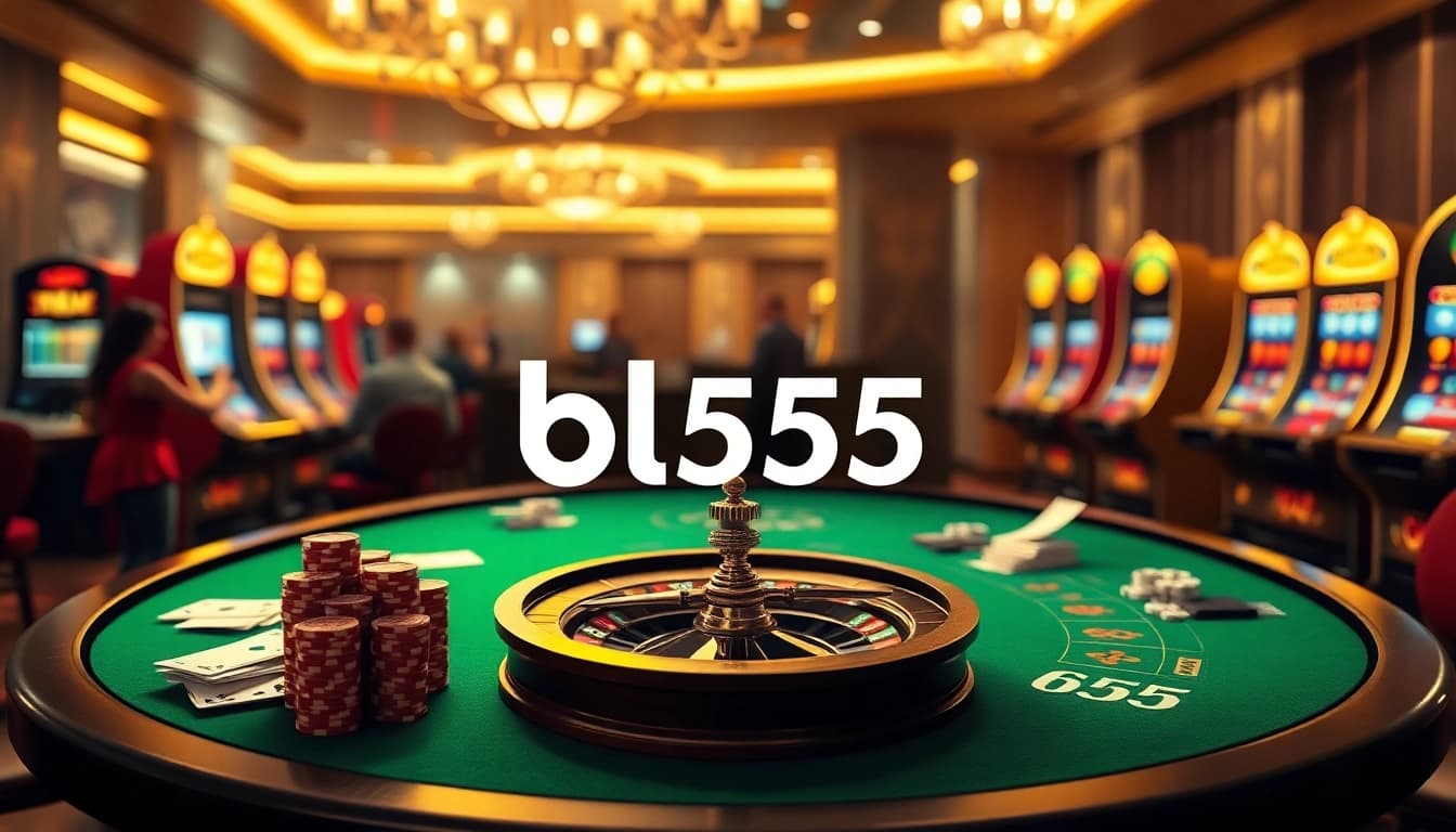 Players engage with exciting gambling activities at bl555 casino with vibrant tables and slots.