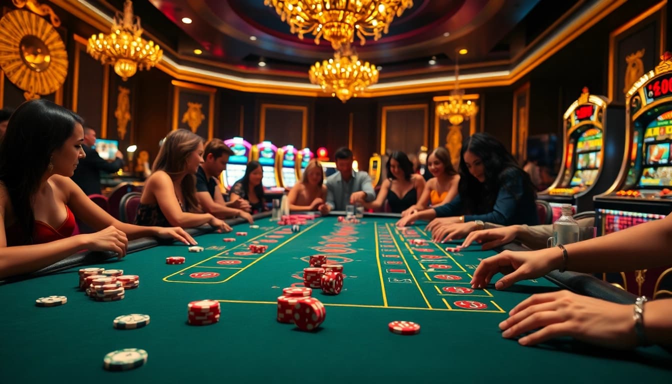 Players enjoy a thrilling game of baccarat at Haywin's luxurious casino table.