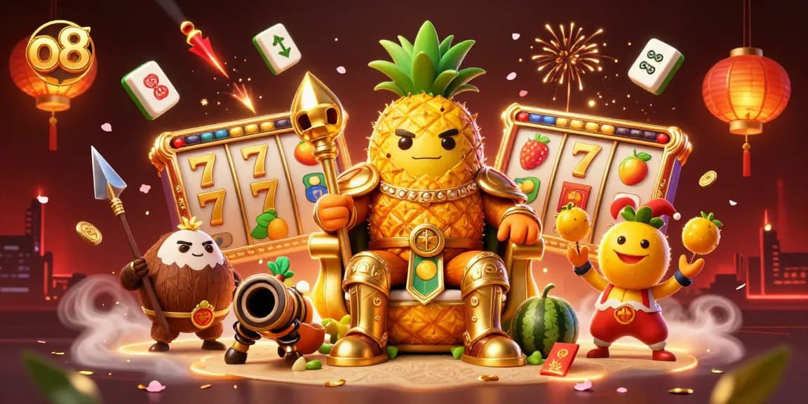 Experience winning fun at o8 with a vibrant casino-themed illustration featuring characters engaging in gaming activities.