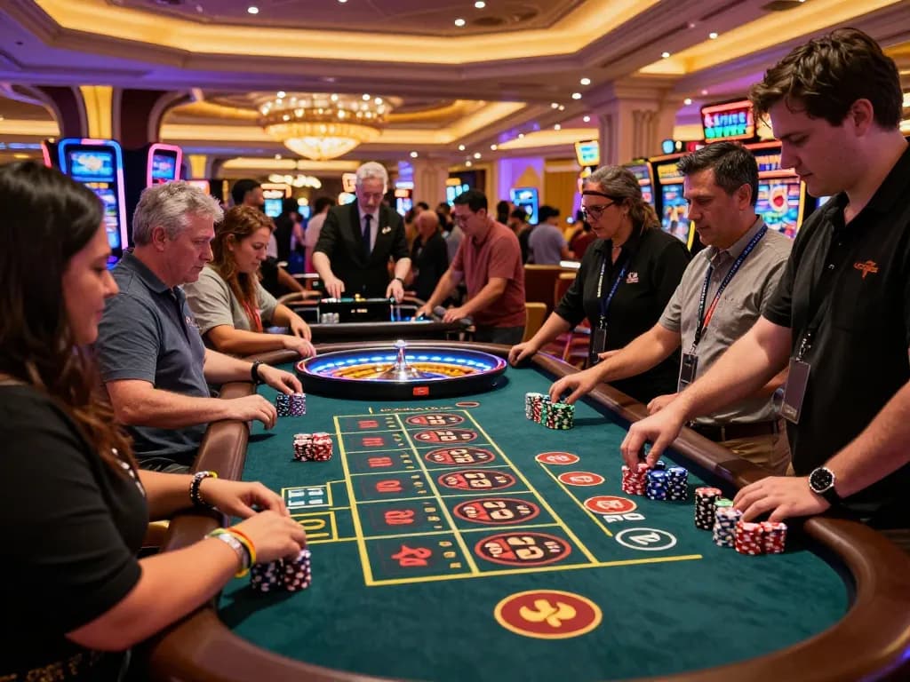 Engaging casino scene at a roulette table with players placing bets on https://www.bearcreekwatershed.org/macroinvertebrates, capturing the thrill of gambling.