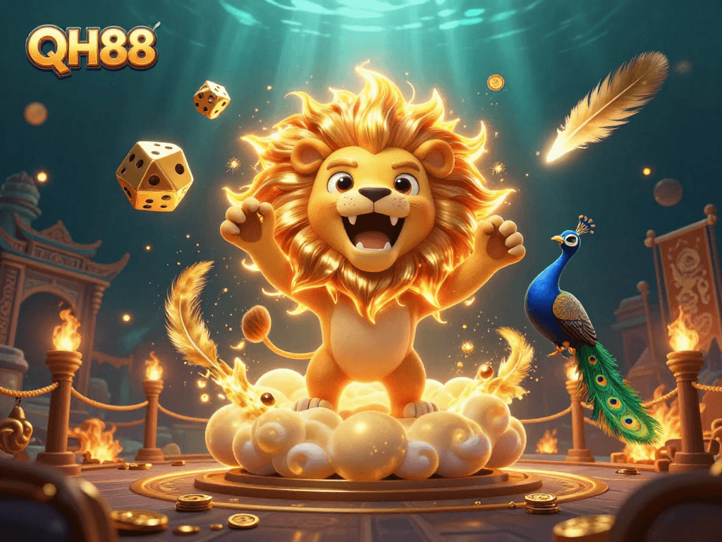 Experience the thrill of QH88 with vibrant, dynamic casino-themed illustration.