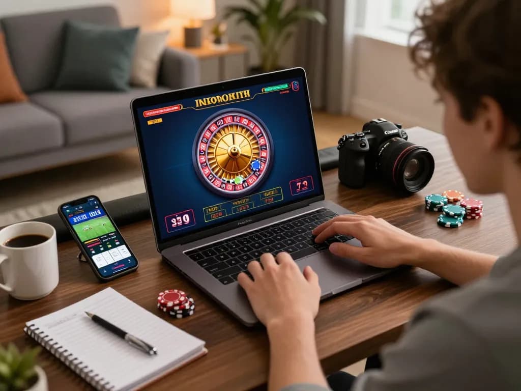 Engaging online gambling experience showcasing LLWIN roulette game tactics with comfortable setup.