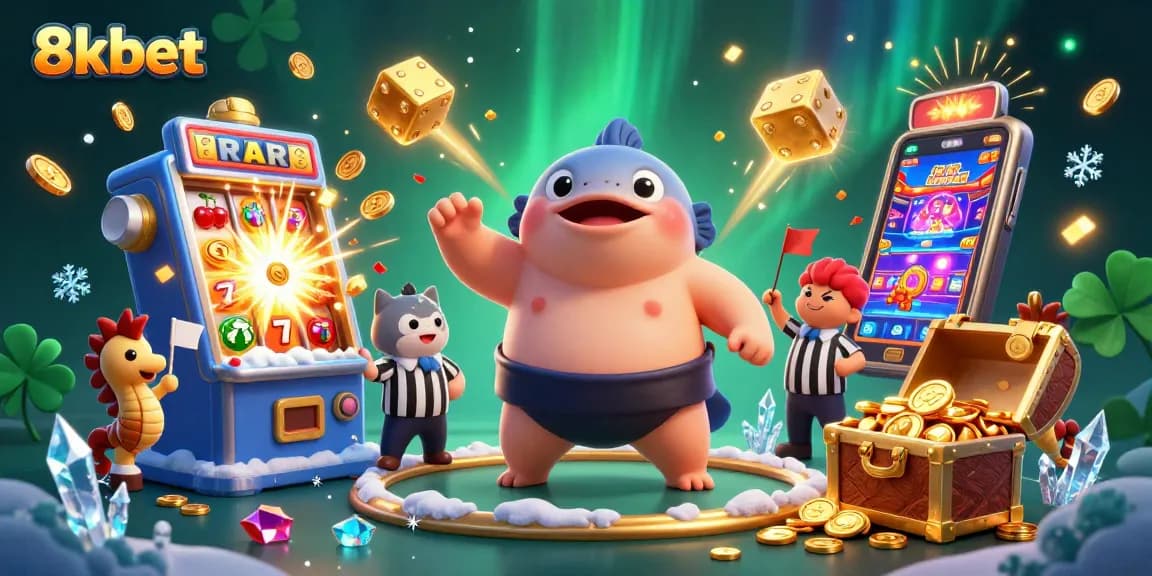Explore exciting wins at 8xbet with vibrant 3D underwater casino action and playful characters.