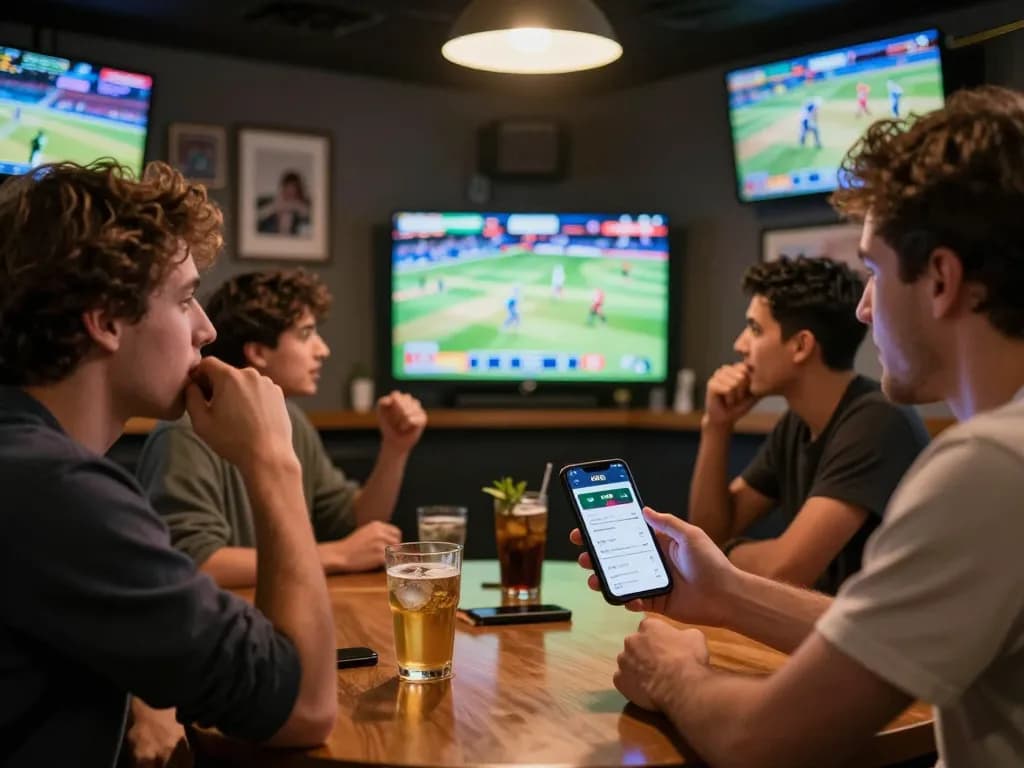 Engage with KKBD Casino mobile app while enjoying sports betting in a vibrant social setting.