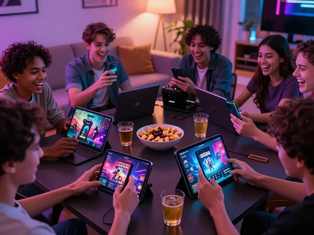 S666 mobile gaming experience with players enjoying vibrant graphics in a cozy atmosphere.