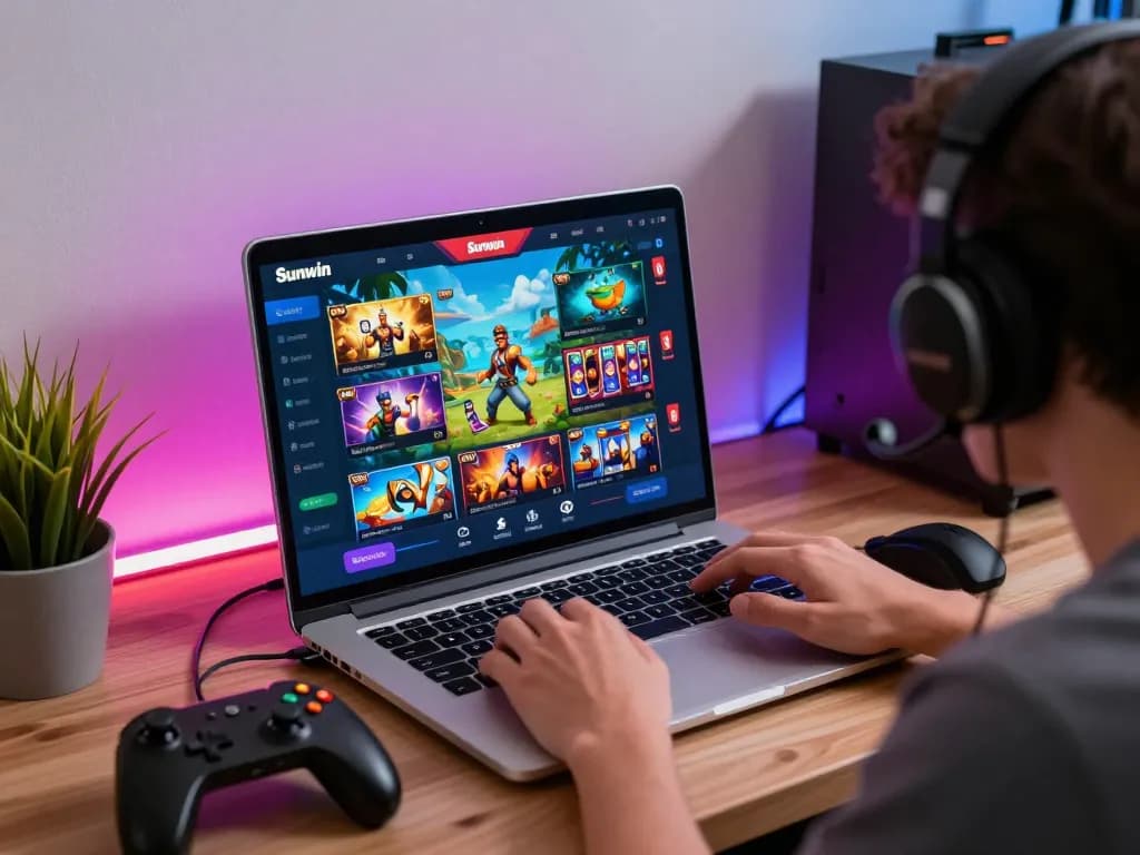 Engaging user experience on the Sunwin platform with vibrant gaming graphics and accessories in an immersive online gaming environment.