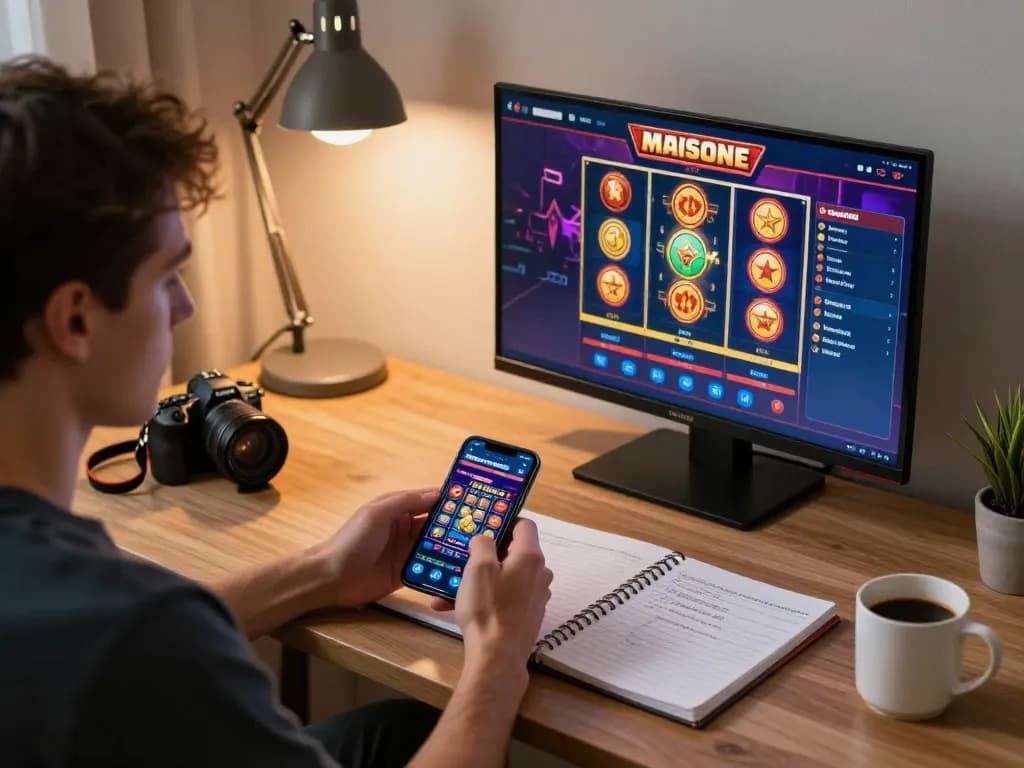 Player enjoying LV88 casino app on smartphone, highlighting thrilling online gambling experience.