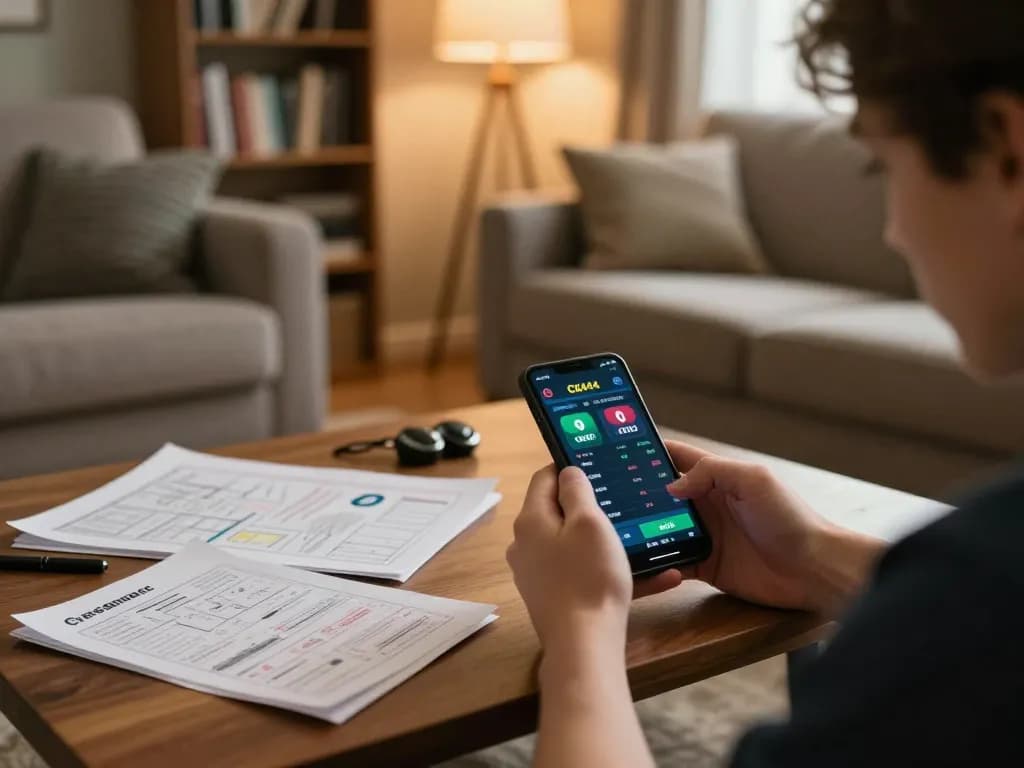 Engaging in strategic betting with CK444 on smartphone in a cozy home setup.