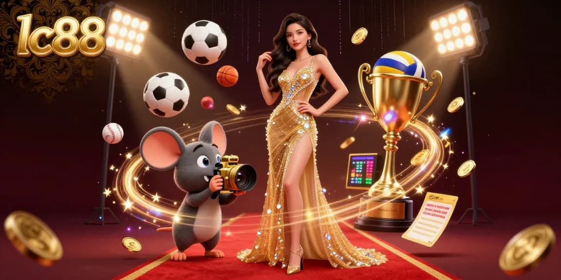 Experience the vibrant world of lc88 sports betting with dynamic 3D characters, golden elements, and action-packed visuals.