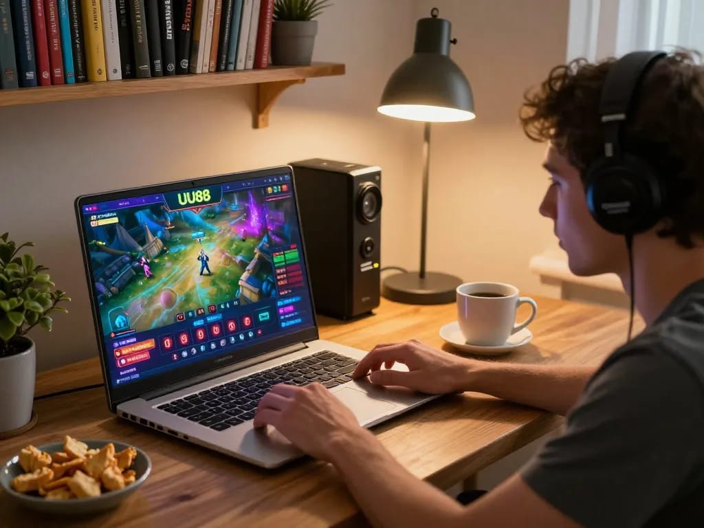 Engaging gameplay at UU88 online casino, showcasing a player immersed in an exciting gaming session.