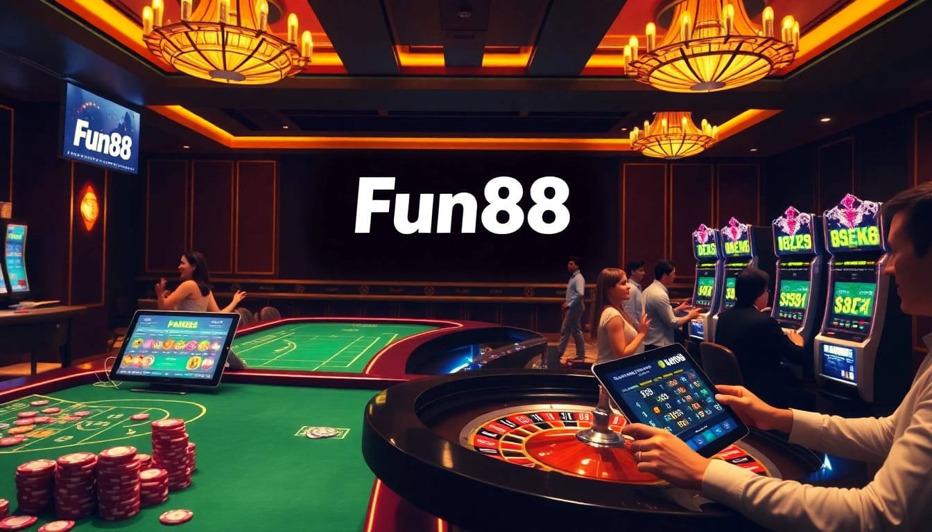 Players engaging in thrilling games at Fun88's online casino with vibrant visuals and excitement.