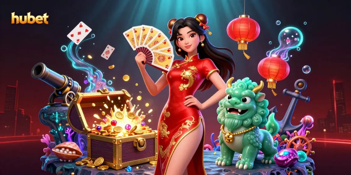 Experience hubet’s thrilling action with vibrant casino elements and 3D characters immersed in excitement.