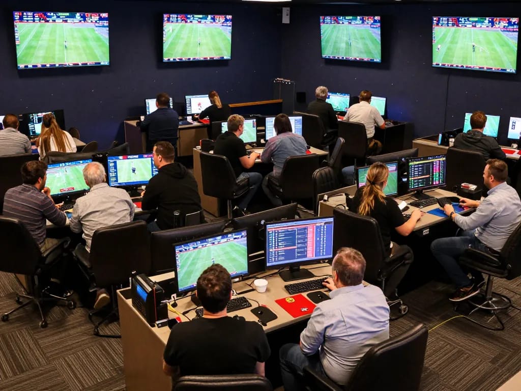 Engaging sports betting scene with live odds showcasing ty le keo nha cai 5 amid strategic discussions.
