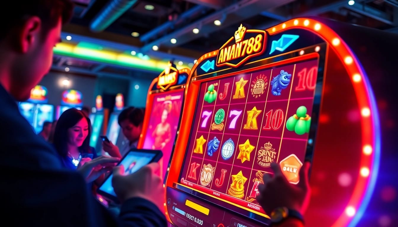 Engaging scene of aman788 slot resmi showcasing a vibrant online gaming experience with exciting slot machine details.