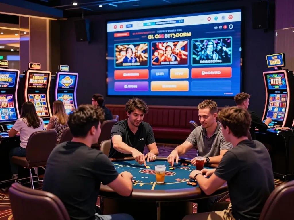 Exciting gaming experience at TK88 casino platform, showcasing players and vibrant games.